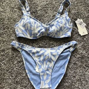 Rip Curl Light Blue and Cream Bikini Set